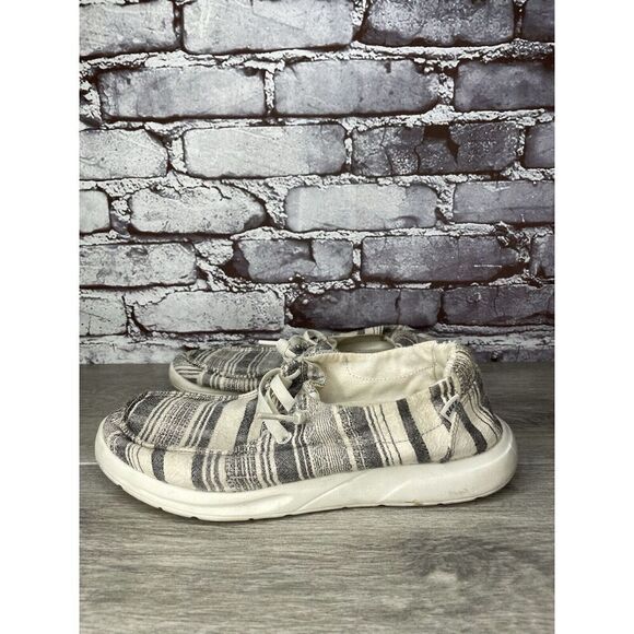 Reef Cushion Coast Mid White Fabric Black Lace Up Sneakers Women Sz 8.5M US/39EU - Picture 1 of 16